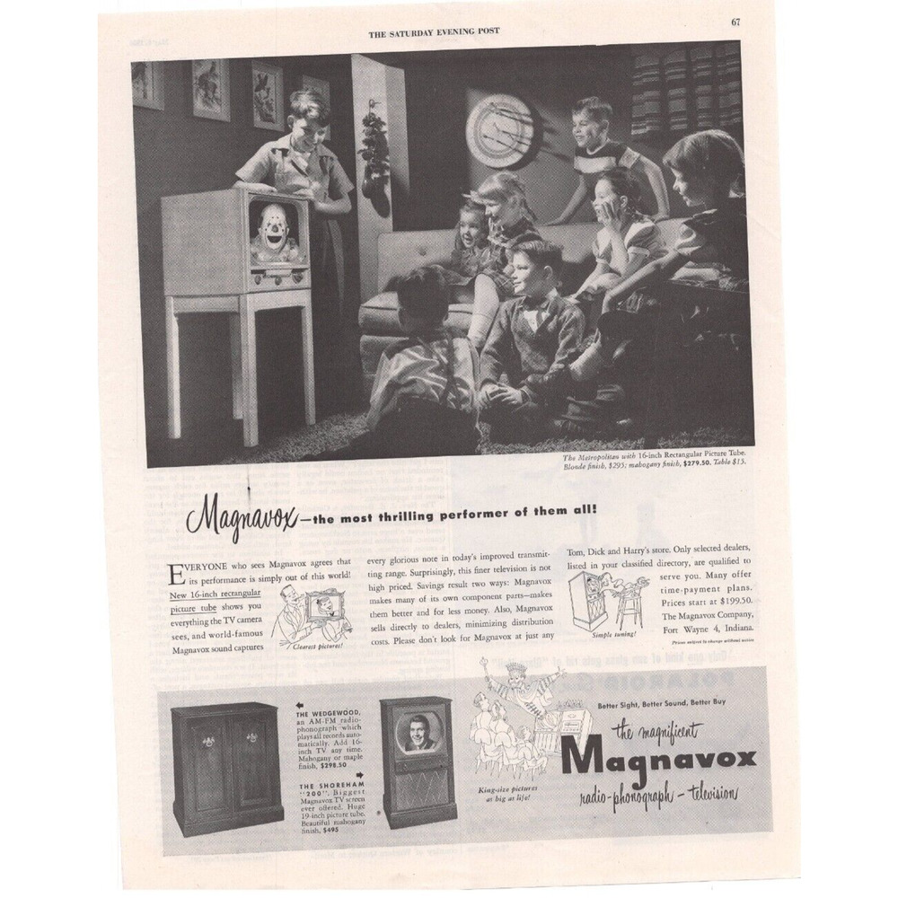Vintage Original Magnavox Radio Television Phonograph Magazine Advertisement #2